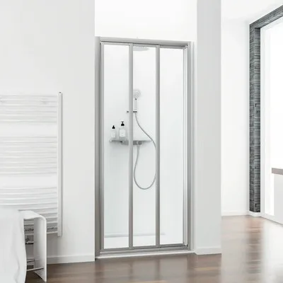 Produktbild von SCHULTE Schiebetür 3-teilig Kristall/Trend 80 x 185 cm Klarglas Profilfarbe aluminium