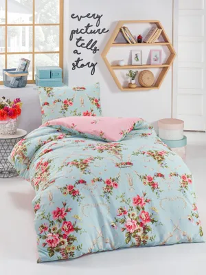 Produktbild von L'Essentiel Linge de Maison, Alanur, Einzelbettbezug-Set, Türkis, 140 x 200 cm