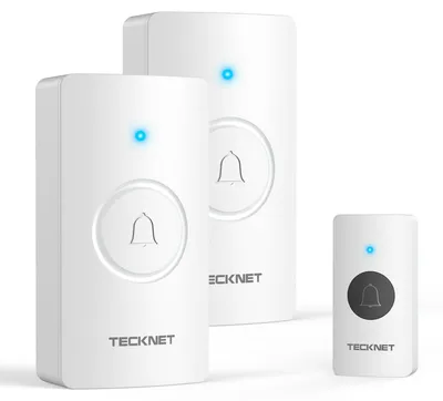 Türklingel-Set, 2 Empfänger + 1 Sender, 400 m Reichweite, IP67, weiß