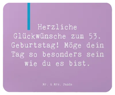 Produktbild von Mr. & Mrs. Panda Mousepad Spruch 53. Geburtstag - Lavendeltraum - Geschenk, Geburtstagsgeschenk, Alter, Feiern, Mouse Pad, pc mausunterlage, mauspad, mousematte