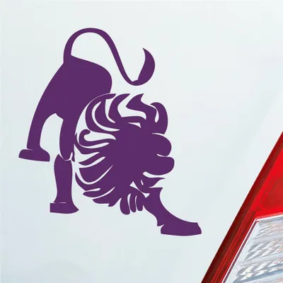 Produktbild von Auto Aufkleber Sternzeichen Löwe Lion KFZ Roller 9x10 cm Lila Sticker Heckscheibenaufkleber
