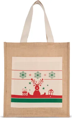 Produktbild von Kimood Einkaufstasche mit Weihnachtsmotiven