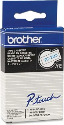 Produktbild von Brother TC-203, Blau auf weiss, TC, Japan, 5 Jahr(e), Brother, P-touch PT8E, PT500, PT2000, PT3000, PT5000