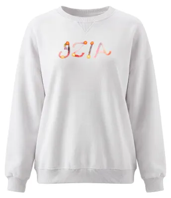 Produktbild von Damen Sweatshirt mit klassischem Rundhalsausschnitt reguläre Passform weiß Größe M