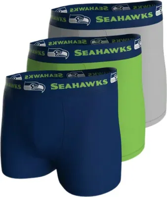 Produktbild von NFL Seattle Seahawks 3er-Pack 95% Baumwolle Boxershorts | Navy/Grün/Grau Größe XXL