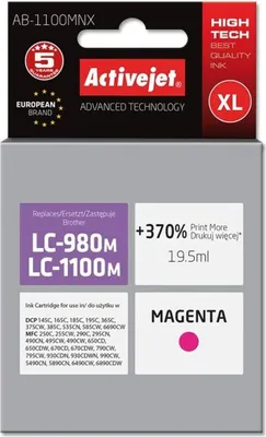Immagine prodotto di Inchiostro sostitutivo Activejet Brother LC1100M/980M rosso 19,5 ml