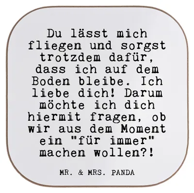 Produktbild von Mr. & Mrs. Panda Tassenuntersetzer Du lässt mich fliegen... - Weiß - Geschenk, Untersetzer Gläser, gläseruntersetzer, Tischuntersetzer, Sprüche, Coaster, Tasse
