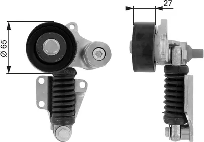 Produktbild von GATES T38399 Spannrolle Keilrippenriemen 65mm für ALFA ROMEO 156 (932) für LANCIA THESIS (841AX)