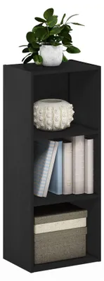 Bücherregal 3 Fächer, 30,5x80x23,6 cm, schwarz
