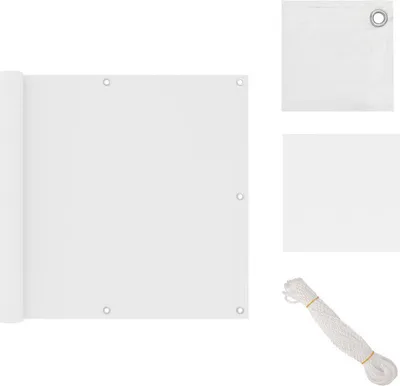 Immagine prodotto di vidaXL Schermo privacy per balconi bianco 90x300 cm Tessuto Oxford - Ombrelloni e tende da sole