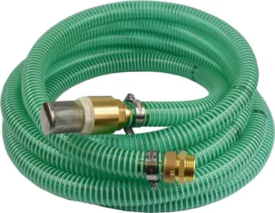 Produktbild von 1"/25mm Saug- + Druckschlauch mit Saugkorb, Rückschlagventil + 1" AG Doppelnippel 3m