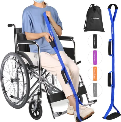 Produktbild von 39'' Starrer Beinlifter mit Gepolsterter Schlaufe für Hände und Füße,Beinhebergurt für Hüft- und Knieersatz Erholungshilfen,Blau