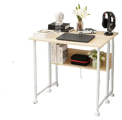 Immagine prodotto di Scrivania - Postazione di lavoro - Scrivania da scrivania - Scrivania per computer - Pieghevole - Mobile con ruote - Salvaspazio, 80 cm