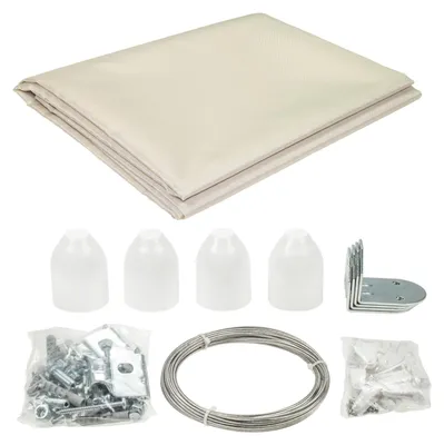 Produktbild von sunprotect 12556 Seilspann-Markise Komplett-Set, 4,2 x 1,4 m, Sonnenschutz für Pergola Wintergarten Terrasse, beige, 48-teilig (1 Set)