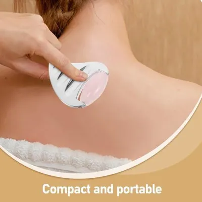 Produktbild von Gesichtsmassagegerät mit Gua-Sha-Technologie, Schabebrett aus Edelstahl für die Gesichtspflege, ergonomisches Design zur präzisen Konturierung und zum Lifting für Spa und Zuhause