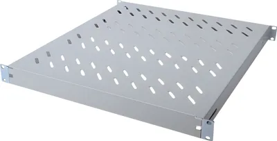 Zdjęcie produktu dla Digitus Półka ze zmiennymi szynami mocującymi do montażu stałego w szafach 483 mm (19"), Regulowane półki, Szary, 1 szt., 2,38 kg