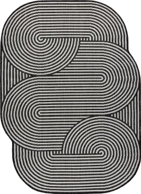 Zdjęcie produktu dla Dywan ORGANIC 1835 sizal Geometryczny ecru /  - naturalny, nowoczesny nieregularny kształt czarny 133x190 cm