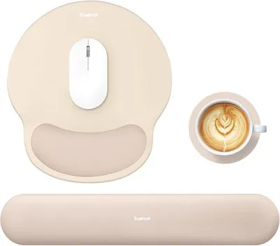 Productafbeelding van Ergonomische Muismat en Polssteun 3-in-1 - Gel Geheugenfoam Muismat met Polssteun voor Computer - Comfortabel en Duurzaam - Ideaal voor