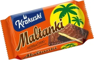 Zdjęcie produktu dla KRAKUSKI Maltanki Kruche Ciastka Herbatniki w Polewie Czekoladowej 147g