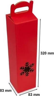 Obrázok produktu pre Darčeková krabička na víno „Sniezka“ červená 83 x 83 x 320 mm F217