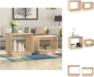 Produktbild von vidaXL Satztische 2 Stk. Massivholz Kiefer -  Couchtische