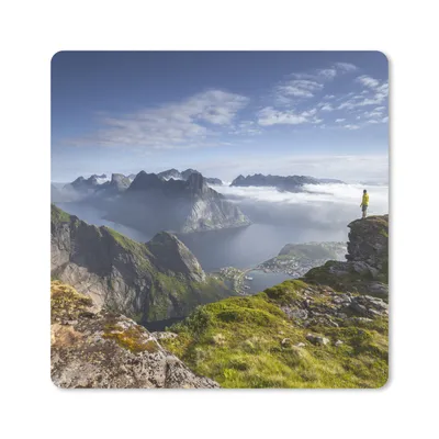 Produktbild von MuchoWow® Mauspad Mousepad Sonnenaufgang in Norwegen 20x20 cm - Mousepads - Maus Mat - Pad - Mausunterlage - Desk Mat - Bureauartikeln