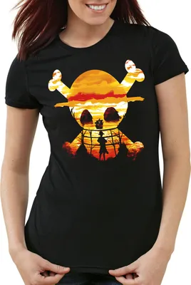 Produktbild von style3 Pirate Sunset Damen T-Shirt one anime piece japanisch, Größe:S