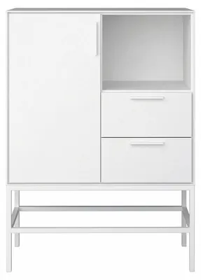 Produktbild von Ravn Sideboard 1 Tür und 2 Schubladen, weisslackiert, Metallgestell weiss.
