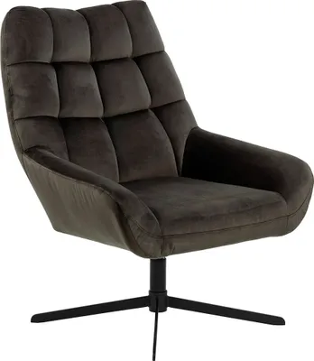 Image de Paris fauteuil fonction pivotante velours gris marron.