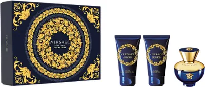 Zdjęcie produktu dla Versace Pour Femme Dylan Blue Zestaw Woda perfumowana, 50 ml + Żel pod prysznic, 50 ml + Balsam do ciała, 50 ml