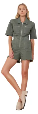 Productafbeelding van Trendyol dames overall, korte broek van rubberdenim, kaki, maat S