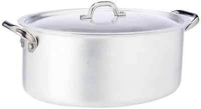Image de Casserole ovale Agnelli, avec couvercle, en aluminium, avec 2 poignées en acier inoxydable