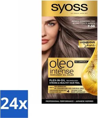Productafbeelding van SYOSS – Oleo Intense 7-56 Mokka Donkerblond – Haarkleuring – Zonder ammonia – Bedekt grijze haren – Langhoudende kleur - Voordeelverpakking - 24 stuks