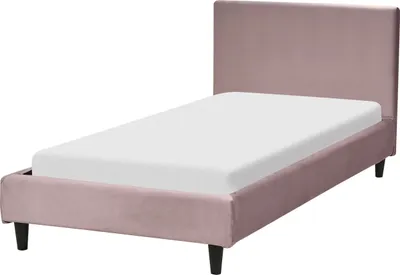 Produktbild von BELIANI Polsterbett Rosa Samtstoff mit Lattenrost 90 x 200 cm Abnehmbarer Bezug Modernes Design Einzelbett Schlafzimmer Kinderzimmer Ausstattung