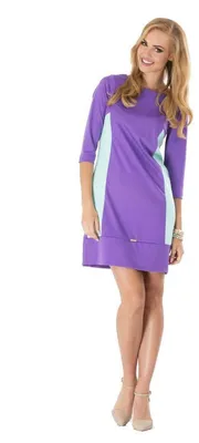 Produktbild von Minikleid A-Form Kleid Tunika; Violett/XL/42