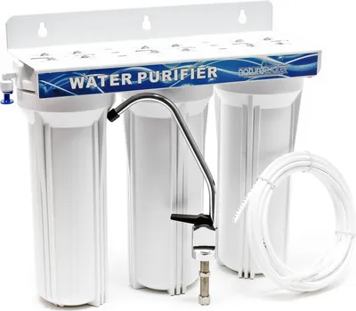 Produktbild von Naturewater NW-PR303 3-stopniowy filtr do wody, 5 µ, wkład PP Ø60 mm, uchwyt ścienny filtra, klucz do filtra, filtr osadów, blok węgla aktywnego, granulat węgla aktywnego, wąż 2,5 m