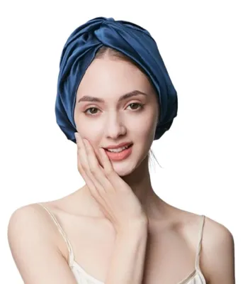 Immagine prodotto di INF Cuffia da notte in seta, cuffia per capelli per dormire, cuffia in raso per capelli ricci Blu