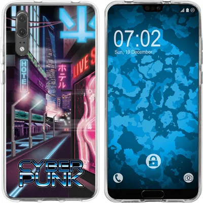 Produktbild von PhoneNatic Case kompatibel mit Huawei P20 Silikon-Hülle Retro Wave Cyberpunk.01 M4