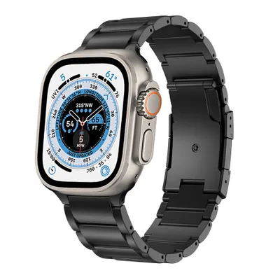 Produktbild von Strap-It Apple Watch Ultra Titanarmband (Schwarz)