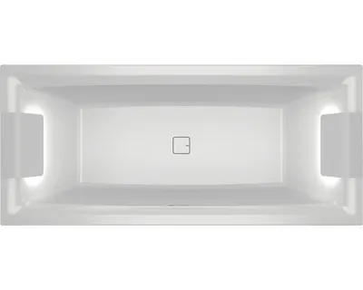 Produktbild von RIHO Stiell Square Rechteck-Badewanne, Einbau, mit Ab- und Überlaufgarnitur, 2-Sitzer, weiß, B100003005