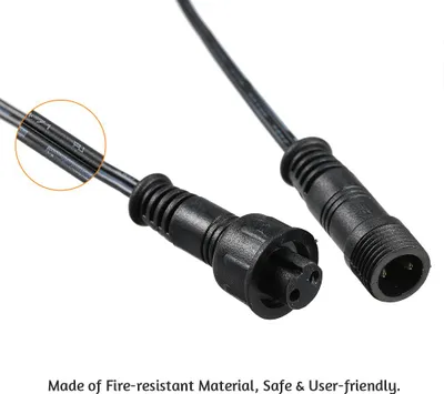 Productafbeelding van Tomshine verlengkabel, 5 stuks, 1 meter (3,3 voet), 2-polig, met mannelijke en vrouwelijke connectoren, IP67 waterdicht, geschikt voor terrasverlichting