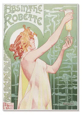 Produktbild von POSTER - 59x84 cm (A1) - Privat Livemont - Privat Livemont (1896), Chromolithografie von Absinthe Robette - Wandbild für Wohnzimmer Schlafzimmer & Flur, Modernes Poster Wanddeko, Ungerahmt