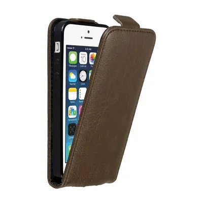 Image de Cadorabo Housse pour Apple iPhone 5 / 5S / SE 2016 Housse de protection en marron Flip Etui Housse de téléphone portable Case Cover