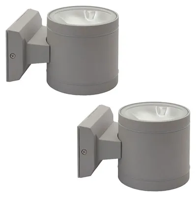 Produktbild von 2er Set Wandleuchte, Aluminium grau, Glas, H 9,5 cm