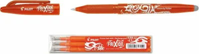 Produktbild von Pilot Frixion Ball orange + 3 Ersatzminen 0.7 orange