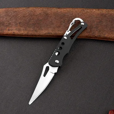 Image de Couteau pliant, idéal pour les activités de plein air, le camping, la randonnée, les loisirs et les situations d'urgence. Acier inoxydable, couleur noire