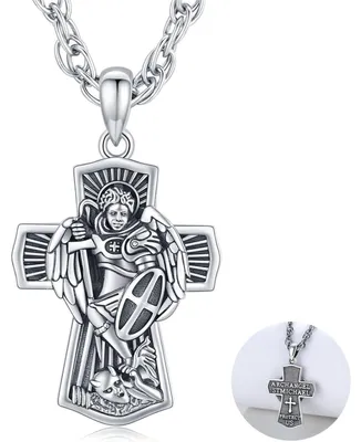 Obrázok produktu pre Náhrdelník s motívom anjela, archanjel Michael, striebro 925, dĺžka 50 cm