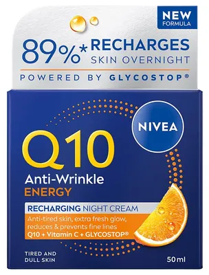 Produktbild von NIVEA Q10 ANTI-FALTEN ENERGY Regenerierende Nachtcreme mit Vitamin C 50 ml