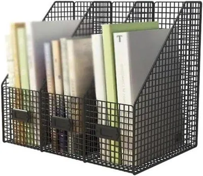 Productafbeelding van Archiefrek Bureaubladmap - Documentenhouder - Kantoor Organisatie - Met 3 Verticale - 34 x 25 x 32 CM - Zwart