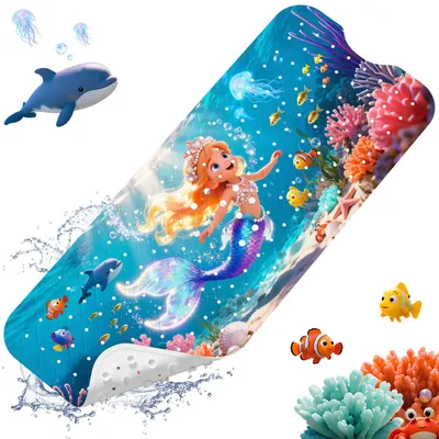 Zdjęcie produktu dla Mata antypoślizgowa do kąpieli dla dzieci, 100 x 40 cm, z przyssawkami, do wanny